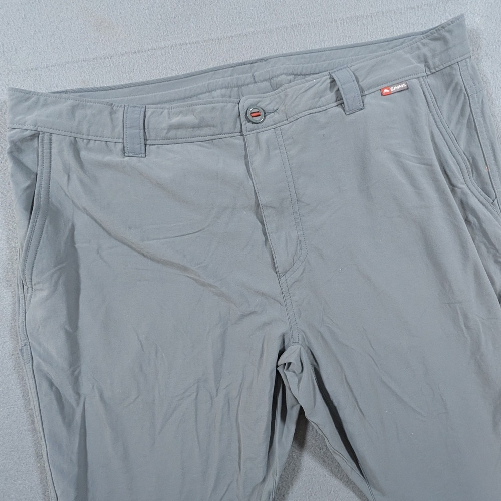 Simms Fishing Pants Mens 38 R Grey Technical Outdoor Trousers Fishing